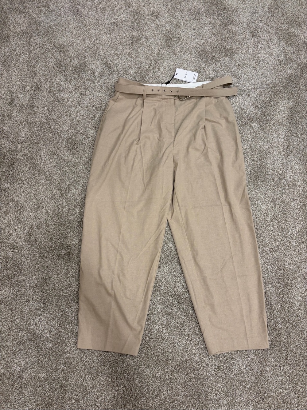 Reiss Tailored Pleat Trousers in Beige
